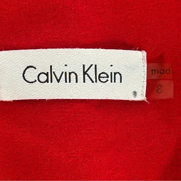 Calvin Klein Red Sheath Mini Dress Scoop Neck Sleeveless - Picture 7 of 10